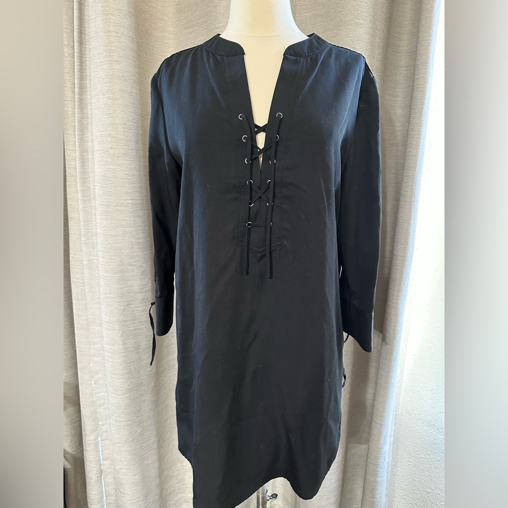 Theory Black Lace-Up Women's Top 6